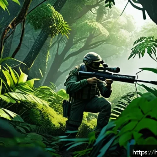 화이트 아웃 서바이벌 전투 스타일 추천 - A dynamic battle royale scene set in a dense jungle map from White Out Survival, featuring a skilled...
