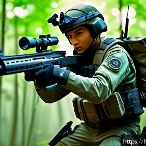 화이트 아웃 서바이벌 계급별 능력치 - A dynamic action scene of a fast-moving Ranger class character in a survival game, wearing lightweig...