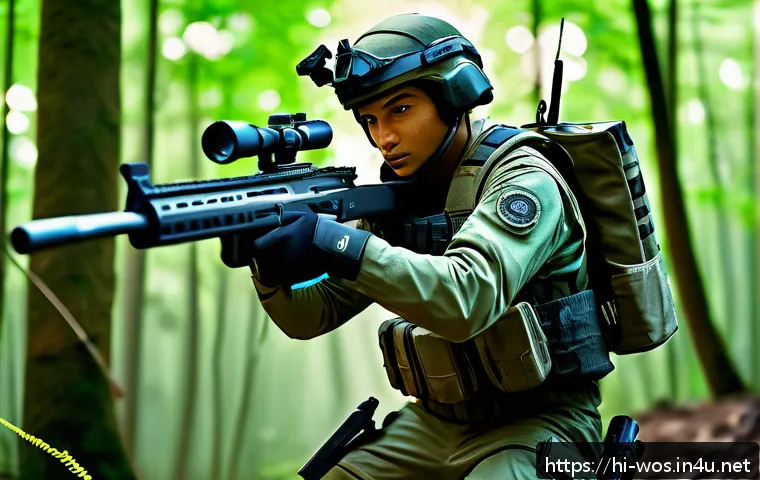 화이트 아웃 서바이벌 계급별 능력치 - A dynamic action scene of a fast-moving Ranger class character in a survival game, wearing lightweig...