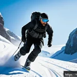 화이트 아웃 서바이벌 영웅 캐릭터 공략 - A dynamic scene featuring a "Rapid Mover" character in mid-action sprint across a snowy, rugged terr...